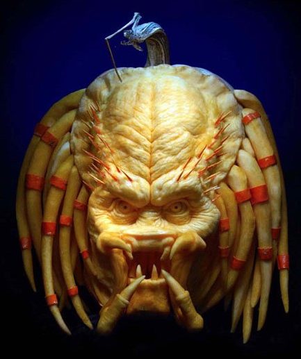Predator pumpkin carving
