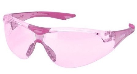 Rose colored woman's safety glasses with rose lens